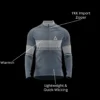Close up of front side of Aidon Global Winter Cycling Jersey showcasing its premium thermal fabric and precise stitching details